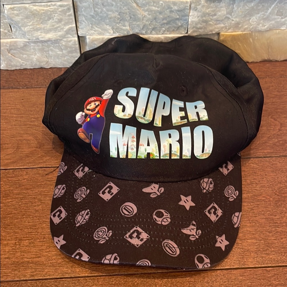 Nintendo Kids Black Super Mario Cap